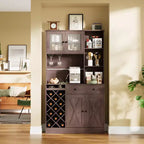 Bahut de ferme avec portes coulissantes façon grange, meuble de rangement avec étagère pour cuisine, salle à manger, salon