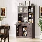 Bahut de ferme avec portes coulissantes façon grange, meuble de rangement avec étagère pour cuisine, salle à manger, salon