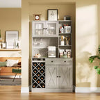 Bahut de ferme avec portes coulissantes façon grange, meuble de rangement avec étagère pour cuisine, salle à manger, salon