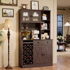 Farmhouse Sideboard Buffet Cabinet with Barn Doors, Storage Cabinet with Rack for Kitchen, Dining Room, Living Room