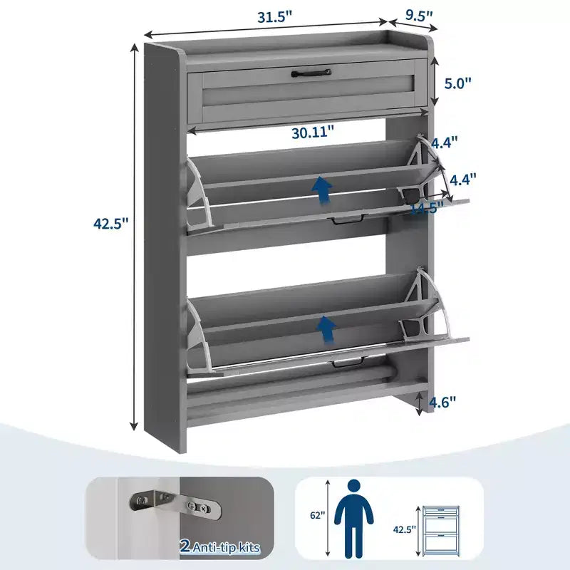 Meuble à chaussures pivotant moderne, Rangement peu encombrant pour entrées, Durable et élégant, Montage facile, Idéal pour les foyers occupés