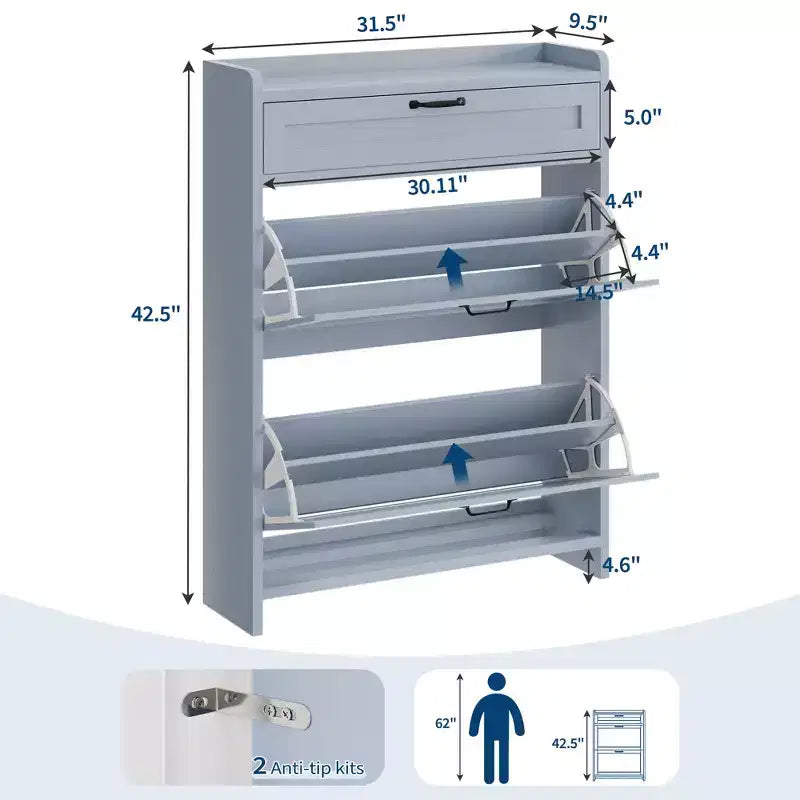 Meuble à chaussures pivotant moderne, Rangement peu encombrant pour entrées, Durable et élégant, Montage facile, Idéal pour les foyers occupés
