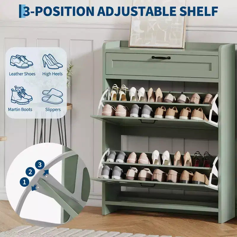 Meuble à chaussures pivotant moderne, Rangement peu encombrant pour entrées, Durable et élégant, Montage facile, Idéal pour les foyers occupés
