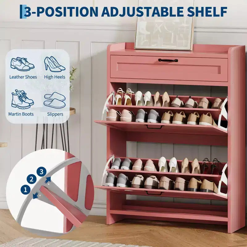 Meuble à chaussures pivotant moderne, Rangement peu encombrant pour entrées, Durable et élégant, Montage facile, Idéal pour les foyers occupés