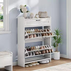 Meuble à chaussures pivotant moderne, Rangement peu encombrant pour entrées, Durable et élégant, Montage facile, Idéal pour les foyers occupés