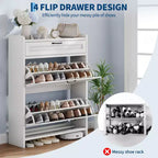 Meuble à chaussures pivotant moderne, Rangement peu encombrant pour entrées, Durable et élégant, Montage facile, Idéal pour les foyers occupés