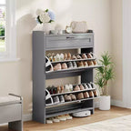 Meuble à chaussures pivotant moderne, Rangement peu encombrant pour entrées, Durable et élégant, Montage facile, Idéal pour les foyers occupés