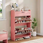 Meuble à chaussures pivotant moderne, Rangement peu encombrant pour entrées, Durable et élégant, Montage facile, Idéal pour les foyers occupés