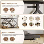 Console 3 niveaux – Table d'entrée industrielle avec cadre en métal en forme de losange, étagère de rangement ouverte, table d'appoint pour salon, couloir et hall d'entrée