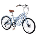 NAYSAYE 24 Inch Commuter Bike for Adult 6-Speed Hybrid City Bicycle with Dual V-Brake Adjustable Seat Steel Frame for Women Men Commuting Leisure