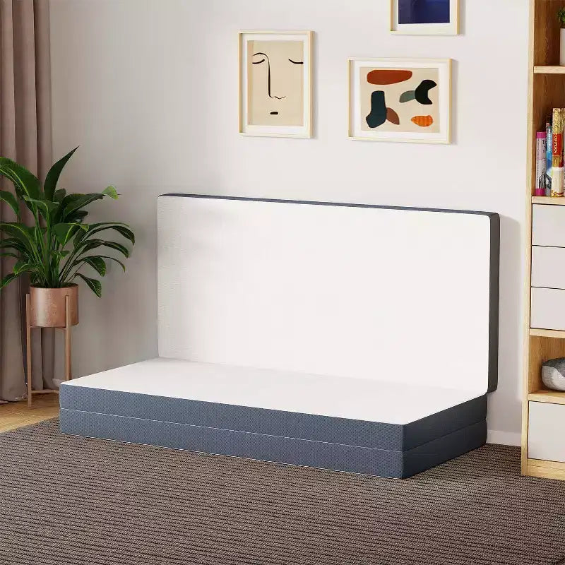 BestMassage Matelas pliant de 10 cm, surmatelas en mousse à mémoire de forme triple, avec housse lavable pour camping, invités ou VR, grand lit