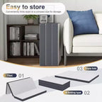 BestMassage Matelas pliant de 10 cm, surmatelas en mousse à mémoire de forme triple, avec housse lavable pour camping, invités ou VR, grand lit