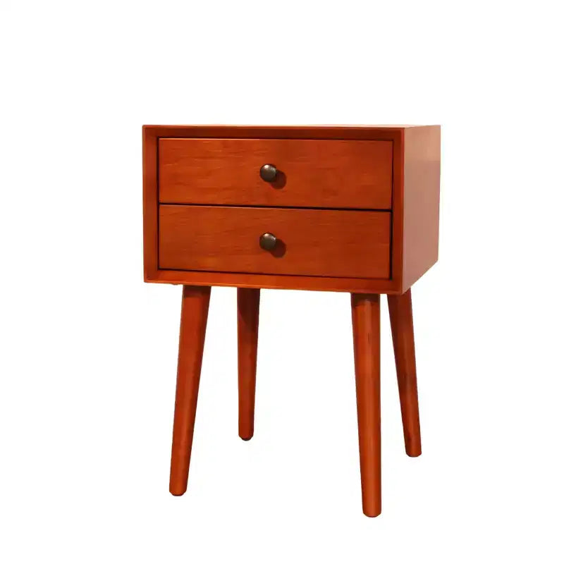 Table de chevet avec 2 tiroirs et façade inclinée pour chambre ou salon