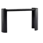 Console d'entrée en grain de bois noir avec design incurvé pour entrée ou côté canapé
