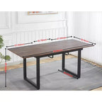 Table à manger carrée extensible avec pied en métal et plateau en MDF, 140/180x80x75 cm, longueur réglable, finition noyer