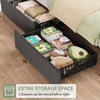 Cadre de lit rembourré avec tête de lit réglable, plusieurs tiroirs de rangement, cadre de lit en bois, matelas sans ressorts, meubles de chambre modernes
