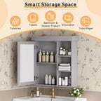 GDFStudio Bella 30 Armoire de toilette murale moderne avec miroir et 3 étagères