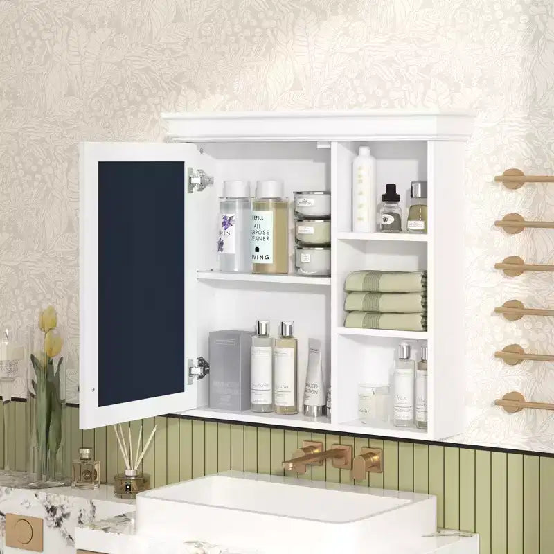 GDFStudio Bella 30 Armoire de toilette murale moderne avec miroir et 3 étagères