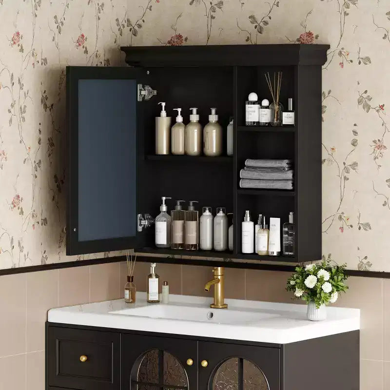 GDFStudio Bella 30 Armoire de toilette murale moderne avec miroir et 3 étagères