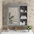 GDFStudio Bella 30 Armoire de toilette murale moderne avec miroir et 3 étagères