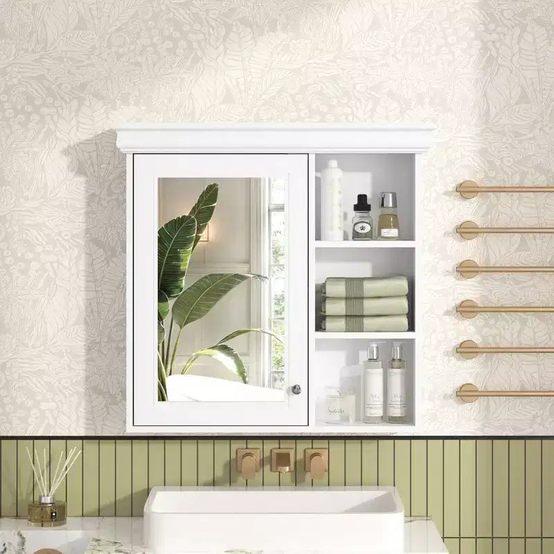 GDFStudio Bella 30 Armoire de toilette murale moderne avec miroir et 3 étagères