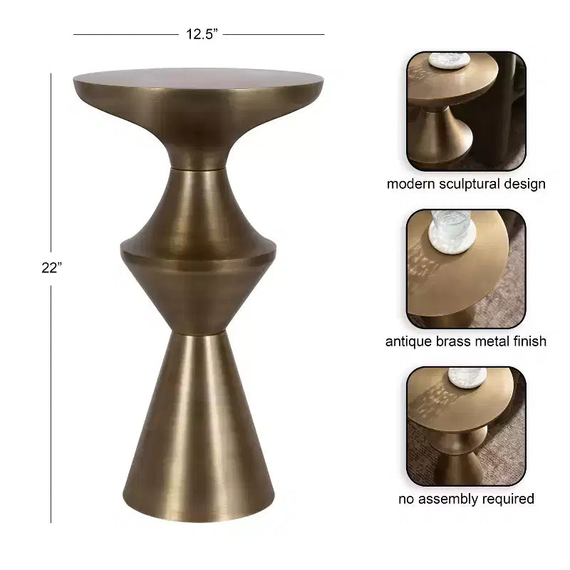 Table d'appoint en métal Zavalia par Kate and Laurel, 33x33x56 cm, Or