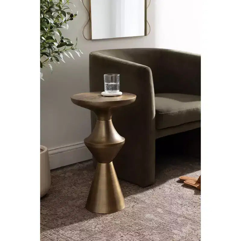Table d'appoint en métal Zavalia par Kate and Laurel, 33x33x56 cm, Or