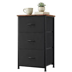 Commode à 3 tiroirs avec bacs en tissu amovibles pour chambre à coucher, salon, placard