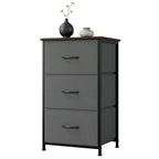 Commode à 3 tiroirs avec bacs en tissu amovibles pour chambre à coucher, salon, placard