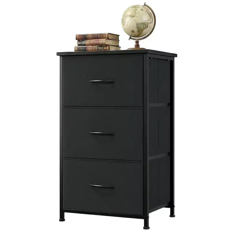 Commode à 3 tiroirs avec bacs en tissu amovibles pour chambre à coucher, salon, placard