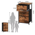 Commode à 3 tiroirs avec bacs en tissu amovibles pour chambre à coucher, salon, placard