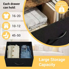 Commode à 3 tiroirs avec bacs en tissu amovibles pour chambre à coucher, salon, placard