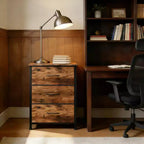 Commode à 3 tiroirs avec bacs en tissu amovibles pour chambre à coucher, salon, placard