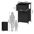 Commode à 3 tiroirs avec bacs en tissu amovibles pour chambre à coucher, salon, placard