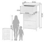 Commode à 3 tiroirs avec bacs en tissu amovibles pour chambre à coucher, salon, placard