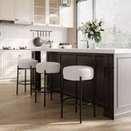 Lot de 2 tabourets de bar sans dossier, hauteur de comptoir de 61 cm avec sièges moelleux et pieds en métal - Tabourets modernes pour îlot de cuisine, salle à manger ou café à domicile