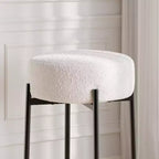 Lot de 2 tabourets de bar sans dossier, hauteur de comptoir de 61 cm avec sièges moelleux et pieds en métal - Tabourets modernes pour îlot de cuisine, salle à manger ou café à domicile