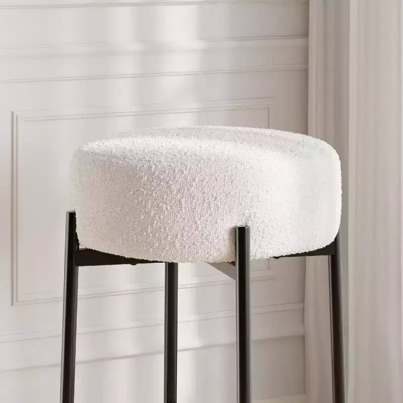 Lot de 2 tabourets de bar sans dossier, hauteur de comptoir de 61 cm avec sièges moelleux et pieds en métal - Tabourets modernes pour îlot de cuisine, salle à manger ou café à domicile