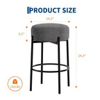 Lot de 2 tabourets de bar sans dossier, hauteur de comptoir de 61 cm avec sièges moelleux et pieds en métal - Tabourets modernes pour îlot de cuisine, salle à manger ou café à domicile