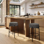 Lot de 2 tabourets de bar sans dossier, hauteur de comptoir de 61 cm avec sièges moelleux et pieds en métal - Tabourets modernes pour îlot de cuisine, salle à manger ou café à domicile