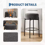 Lot de 2 tabourets de bar sans dossier, hauteur de comptoir de 61 cm avec sièges moelleux et pieds en métal - Tabourets modernes pour îlot de cuisine, salle à manger ou café à domicile
