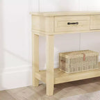 Console de ferme 54 po avec 3 tiroirs et étagères – Table de rangement pour entrée, canapé, salon
