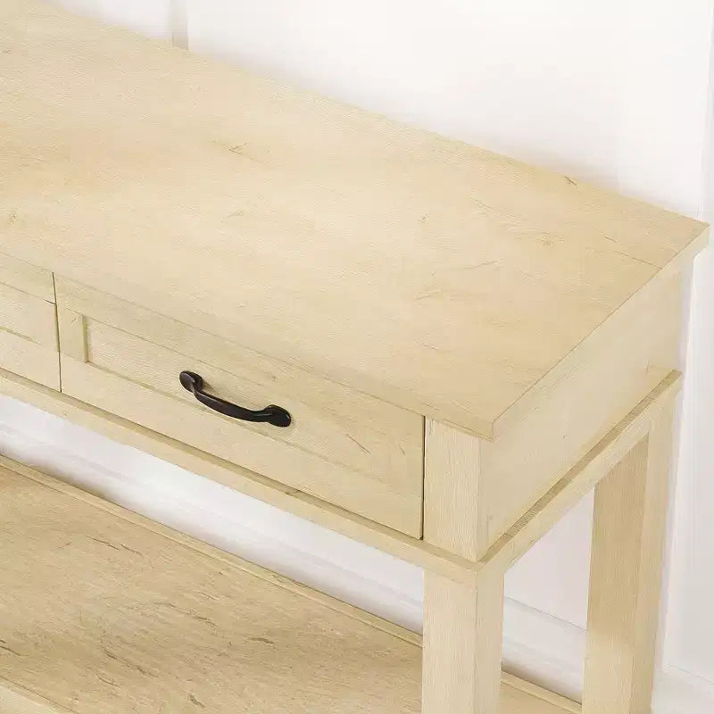 Console de ferme 54 po avec 3 tiroirs et étagères – Table de rangement pour entrée, canapé, salon