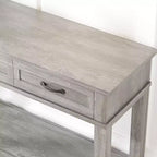 Console de ferme 54 po avec 3 tiroirs et étagères – Table de rangement pour entrée, canapé, salon