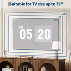 Meuble TV Console avec Prises, Meuble TV Moderne à 3 Niveaux Arqué de 160 cm avec Station de Recharge et Étagères Ouvertes pour TV de 65/70 pouces