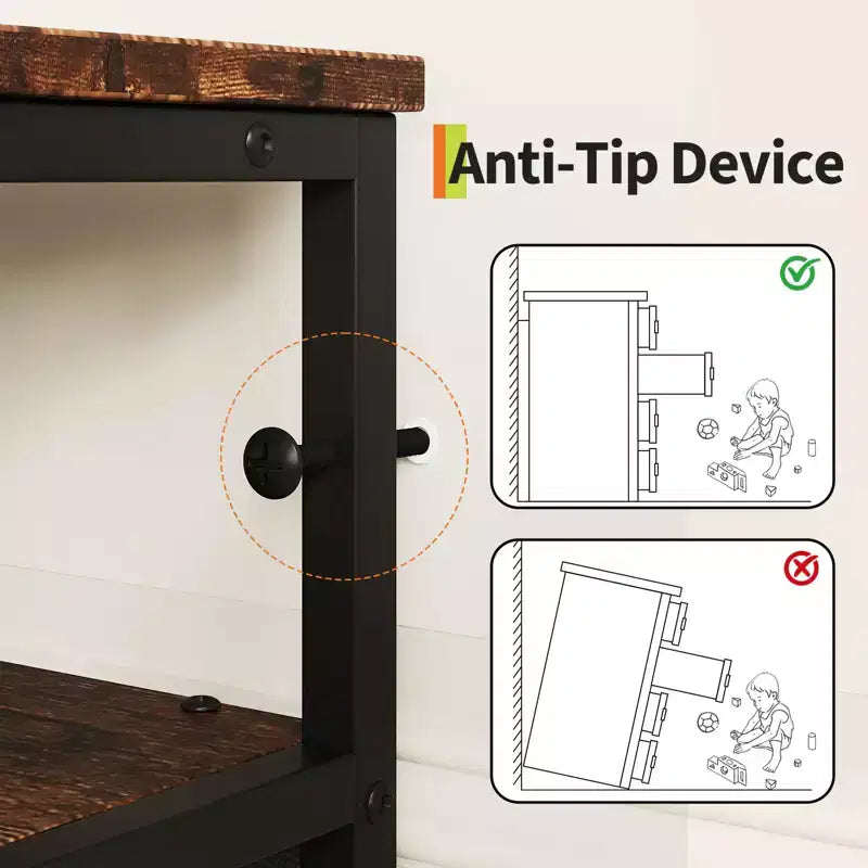 Commode longue de 63 po avec 12 tiroirs, meuble TV pour téléviseurs de 55/65/70 po, meuble TV commode en tissu pour chambre à coucher et salon, commode avec étagères ouvertes