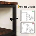 Commode longue de 63 po avec 12 tiroirs, meuble TV pour téléviseurs de 55/65/70 po, meuble TV commode en tissu pour chambre à coucher et salon, commode avec étagères ouvertes