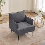 Fauteuil d'appoint, fauteuil moderne en velours côtelé avec accoudoirs rembourrés doux, fauteuil de salon de 136 kg avec pieds coniques en métal pour salon, chambre à coucher