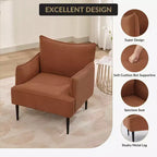 Fauteuil d'appoint, fauteuil moderne en velours côtelé avec accoudoirs rembourrés doux, fauteuil de salon de 136 kg avec pieds coniques en métal pour salon, chambre à coucher