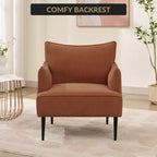 Fauteuil d'appoint, fauteuil moderne en velours côtelé avec accoudoirs rembourrés doux, fauteuil de salon de 136 kg avec pieds coniques en métal pour salon, chambre à coucher